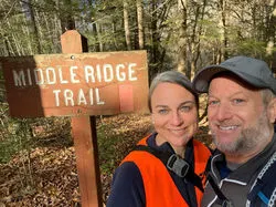 Melanie and Jeff Hiking in Asaph PA.selfie.11-2023